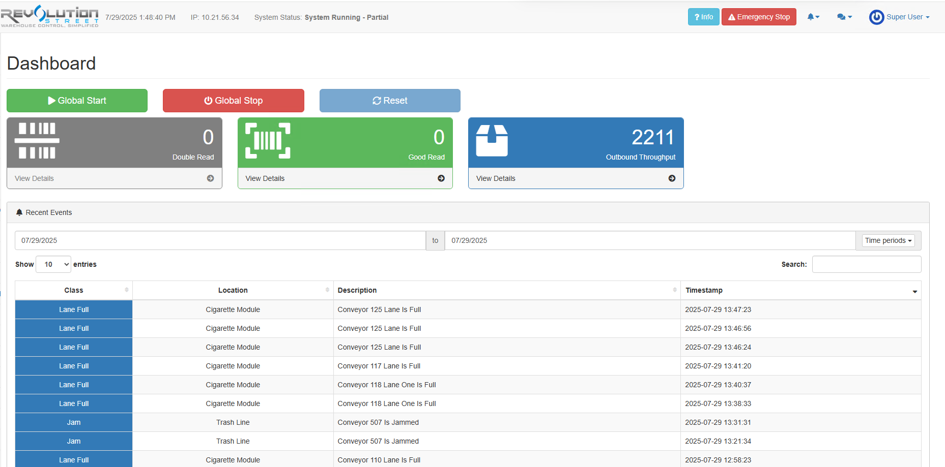 WXS Version 1 Interface Screenshot